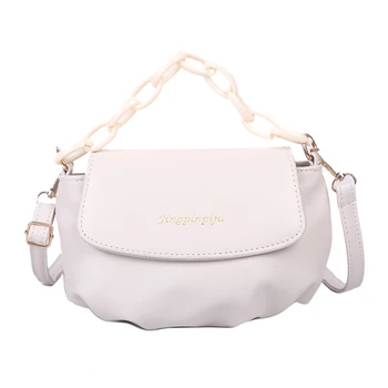 

Women Pure Color Crossbody Handbags Creative Classic Texture Delicate Chic Pleated PU Leather Shoulder Messenger Bags