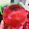 Beautiful red CLEAR SMELT QUARTZ CRYSTAL SPHERE BALL HEALING ► Photo 3/6