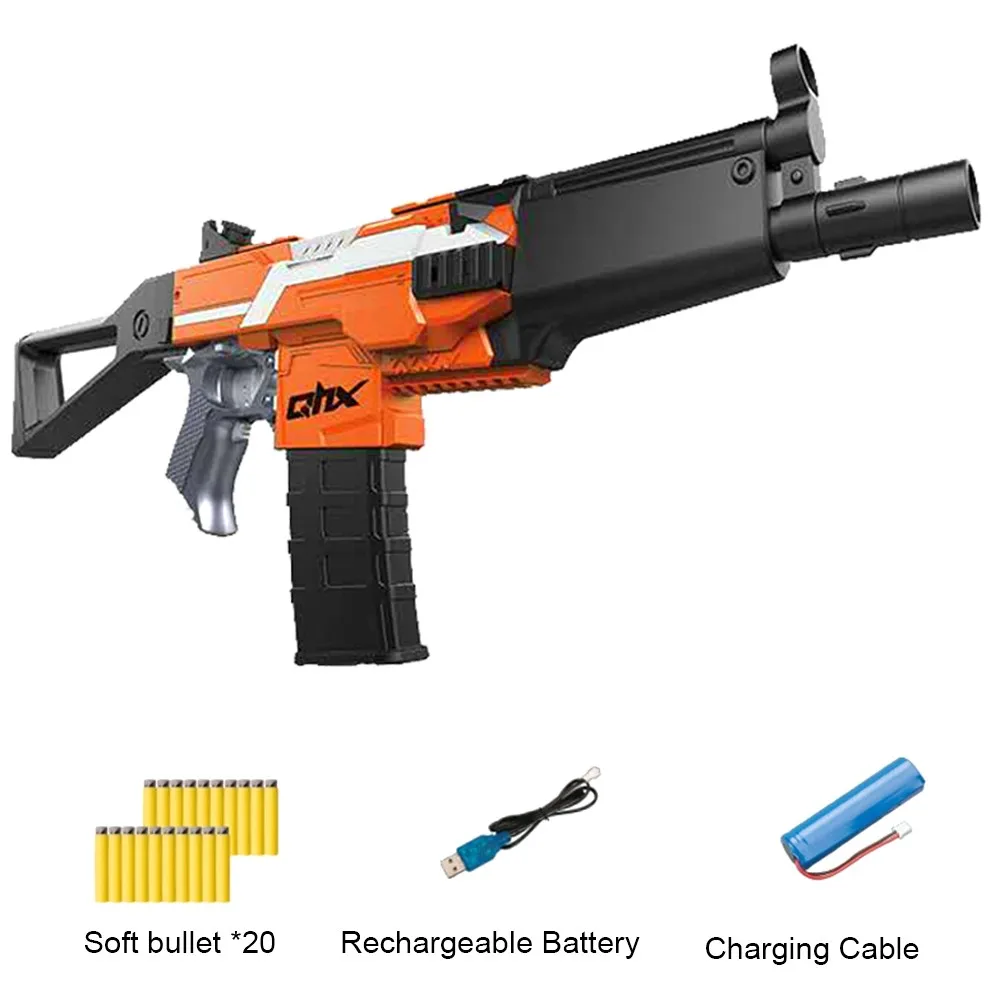 Electric Burst Rifle Toy Gun for Children Gun Suit for Nerf With 20pcs EVA Soft Bullets Christmas Gift For Kids - Цвет: Оранжевый