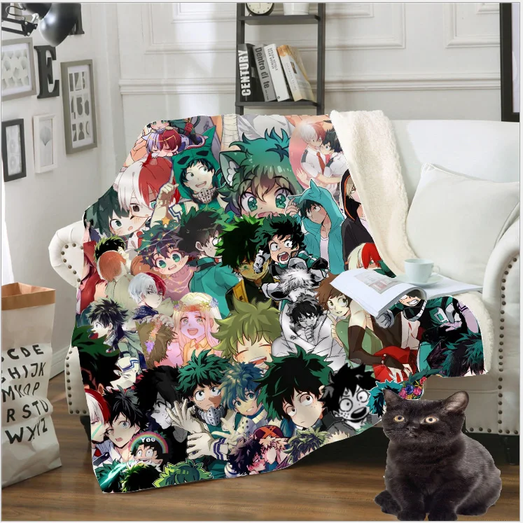 My Hero Academia Blanket 3D Print Anime Adult Fleece Quilt Teens Travel Sofa Keep Warm Child Throw Plush Blankets Bedspread B13