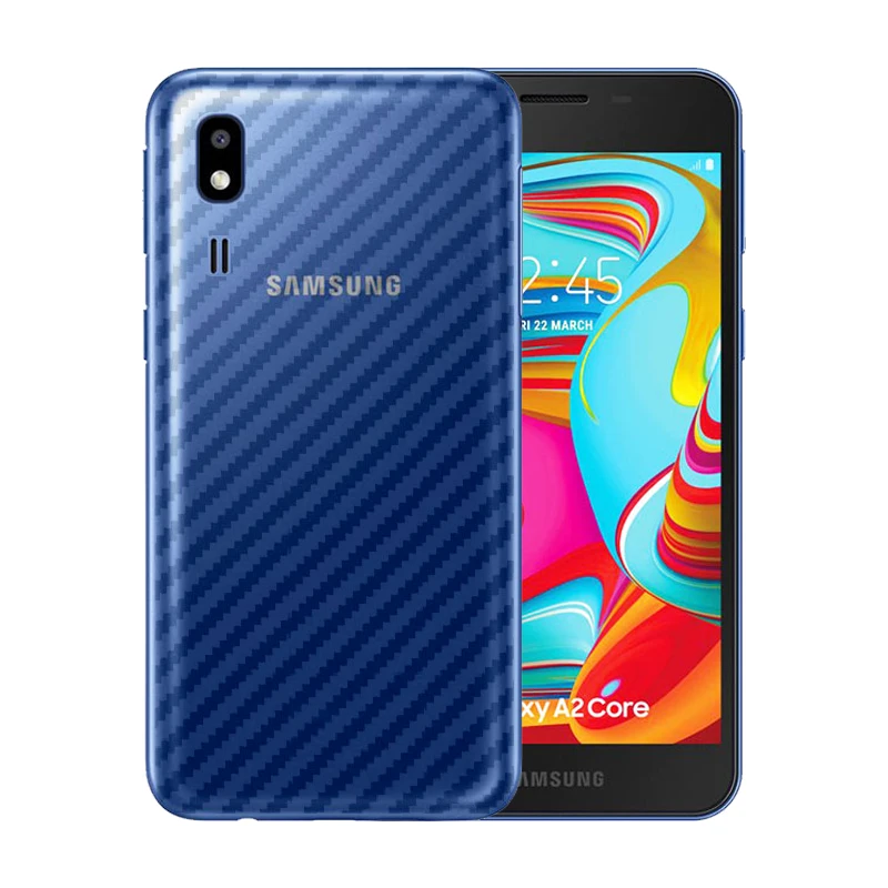 2 Packs Translucent Carbon Fiber Pattern Design Sticker Back Film for Samsung Galaxy A2 Core 5.0" Soft Reuseable Protector | Мобильные