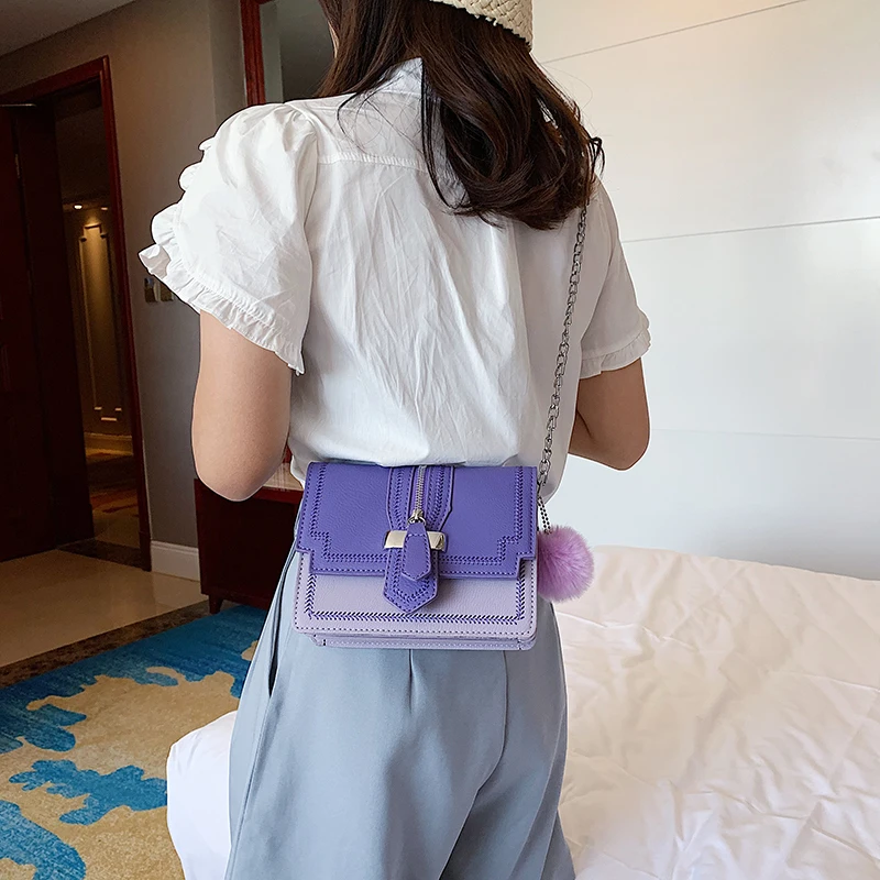 

Fashion Shoulder Bags For2020 Summer New Messenger Bag Ladies Solid Color Pu Small Square Bag Chain Bag Mobile Phone Bags