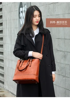 

Gryan women's bag 2020 new women's bag handbag Korean shoulder bag European and American fashion retro big bag wild bucket bag