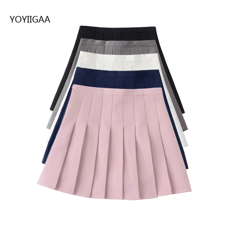 

Harajuku Women Short Pleated Skirts Solid Color Mini Dance Skirt Summer Fashion Female Skirts High Waist Preppy Style Lady Skirt