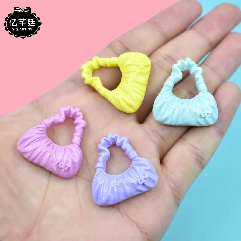 

100pcs/lot flat back resin colorful handbag 27mm for Scrapbooking Craft Cabochon For Hair Cellphone Decoration