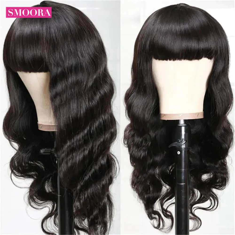 Body Wave Machine Wigs With Bangs_副本_副本