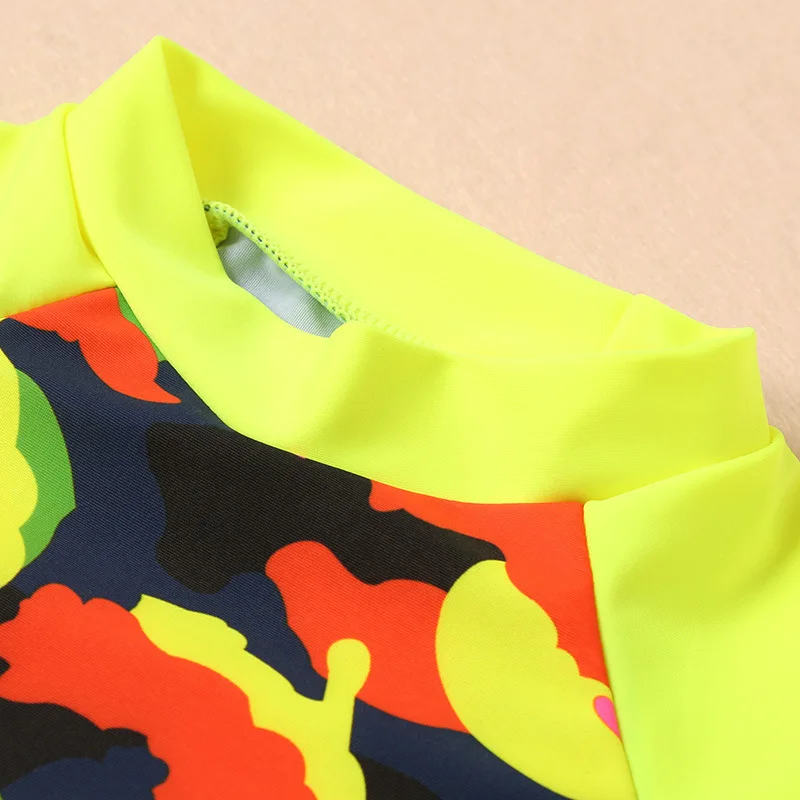 

2017 CHILDREN'S Swimwear Split Boxer Boys And Girls Sleeve Sun-resistant Hot Springs Warm Students Tour Bathing Suit Send Hat