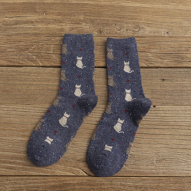 Autumn and Winter New Style Japanese Cute Socks Korean Cat Harajuku Socks Women Woool  Kawaii Thicken Cute Socks 4