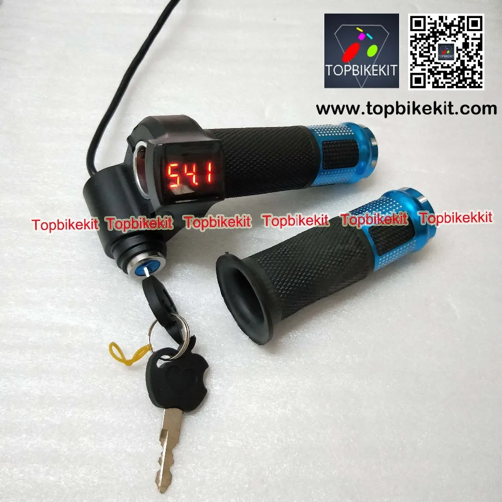 24V36V48V60V72 Twist GripsThrottle Handlebars LED Display with Power Lock (1)