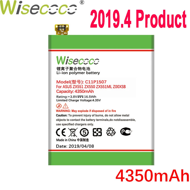 

WISECOCO 4350mAh C11P1507 Battery For ASUS ZenFone Zoom ZX551 ZX550 ZX551ML Z00XSB Mobile Phone In Stock Latest Production