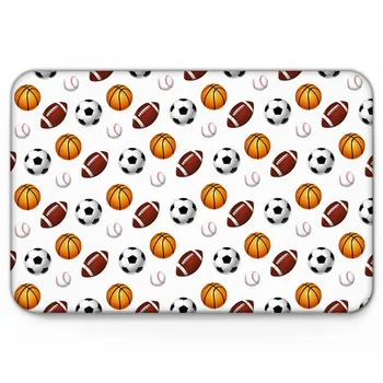 

Baseball Basketball Football Sports White Mat Anti-Slip Doormat Home Decor Doormat for Entrance Door Anti-slip Floor