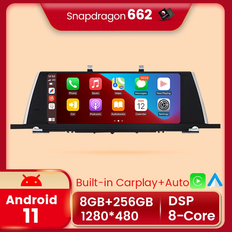 Автомобильный мультимедийный плеер на Android 11 с GPS-навигацией для 5 серии F07 GT 2009-2016