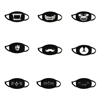 

Cute Cartoon Cotton Masks Anti-fog Mask Cosplay Expression Bear Unisex Breathable Mouth Respirator Washable Mask