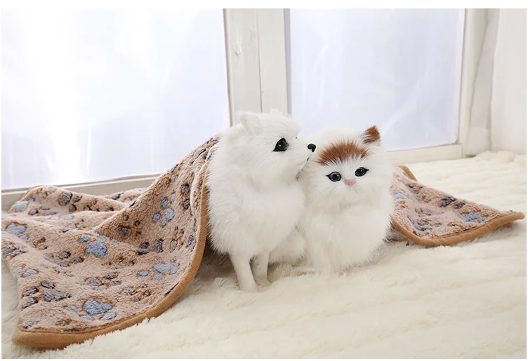 Коралловое Флисовое одеяло для животных тонкие коврики собак и кошек диван