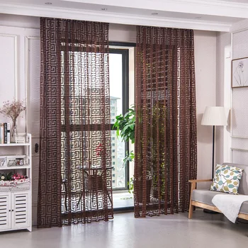 

Chinese-style Jacquard Curtain Cloth Window Screen Balcony Ventilation Transparent Bedroom Living Room Window Decoration Custom