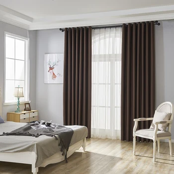 

Full Blackout Solid color curtains High precision base fabric window curtains for living room bedroom Home window Decoration