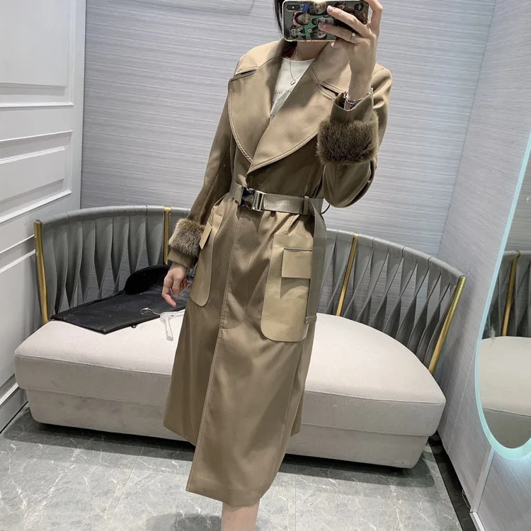 

Aw16383 Beautiful Matter Chronicles 2020 Good Morning! Temperament Grace 3d Three-dimensional Clipping Waist Long Fund Overcoat