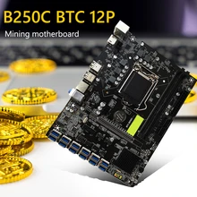 Mining Motherboard B250C BTC 12P PCIe 1x to USB3.0 Graphics Card Supports LGA 1151 Gen6/7 CPU DDR4 HDMI-Compatible Fit For Miner