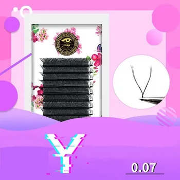 

Mesh Woven Y-type Large Mega Volume Grafting Eyelashes Extension Camellia Soft And Not Easy To Deform Cross-dense 0.07