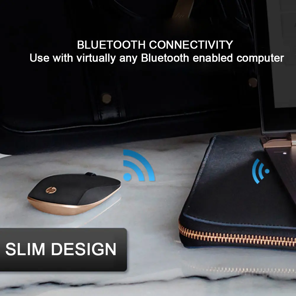 Hp Bluetooth беспроводная мышь Бесшумная сельмовая портативная мини-мышь для ноутбука для MAC OS Windows 7 8 10 XP для хромированной ОС Andriod