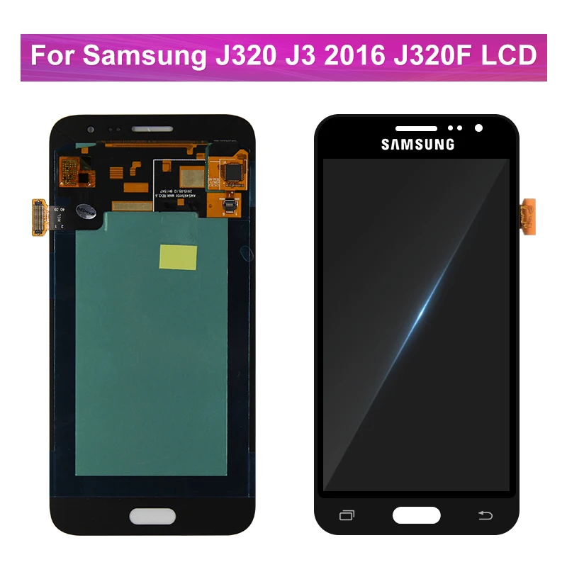 Cena J320F super amoled do Samsung Galaxy J320 J3 2016 LCD J320H J320FN J320M wyświetlacz montaż digitizera ekranu dotykowego części J320 LCD