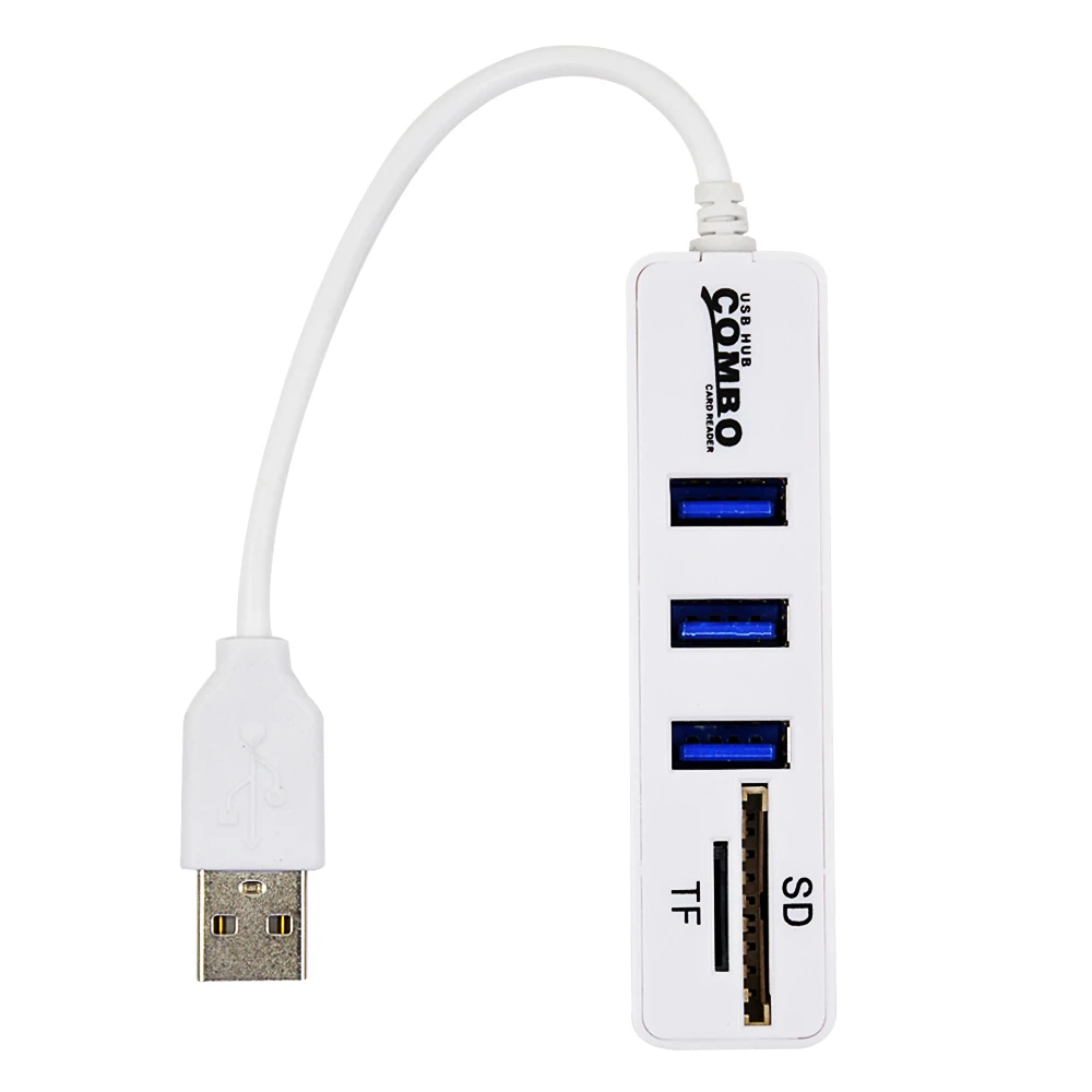 CHIPAL Mini 2 в 1 Combo 3 порта USB 2,0 концентратор USB2.0 сплиттер+ кардридер для SD TF Micro SD для ПК компьютера ноутбука