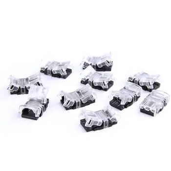 

10 Pack 2 Pin LED Connector for Non-Waterproof 8mm 3528 2835 Single Color LED Strip Lights, Strip to Wire Quick jk618