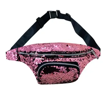 

Women Bag Shoulder Waist Chest Bag Fashion Trendy Outdoor Sequined Leather Wild Personality Trend Solid color H1