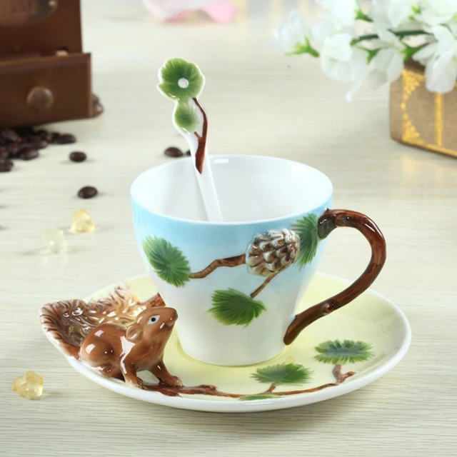 Coffee Cup - Buy Floral 3D Designed Cup Set Online