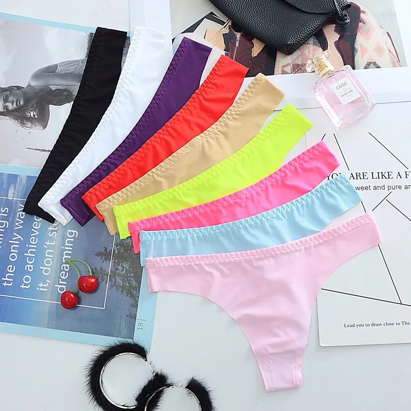 

Thin Ice Silk Women Sexy Seamless Underwear Women T-BACK Panties G String Women's Briefs Calcinha Lingerie Tanga Thong for Women