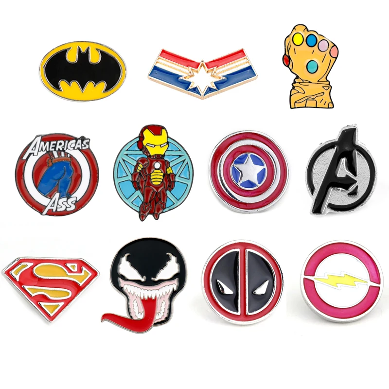 

Marvel Movie Superhero Captain America Iron Man Brooch Avengers I Love you 3000 Enamel ThanoMetal Badge Lapel Pin Men Women Gift