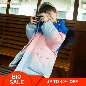 

2020 Fashion winter coat down jacket for boys clothes 5-14 Yrs children's clothing thicken outerwear parka real nature fur kids