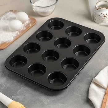 

Baking dish "Jacqueline", 35 × 27 × 3 cm, 12 holes, d = 6.5 cm, non-stick coating