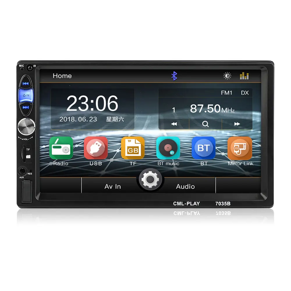 2DIN 7-дюймовый автомобильный MP5 Bluetooth FM/USB/AUX TF цветными пуговицами Авто MP5 плеер заднего вида Сенсорный экран 32 Гб 21 пульта дистанционного управления Управление