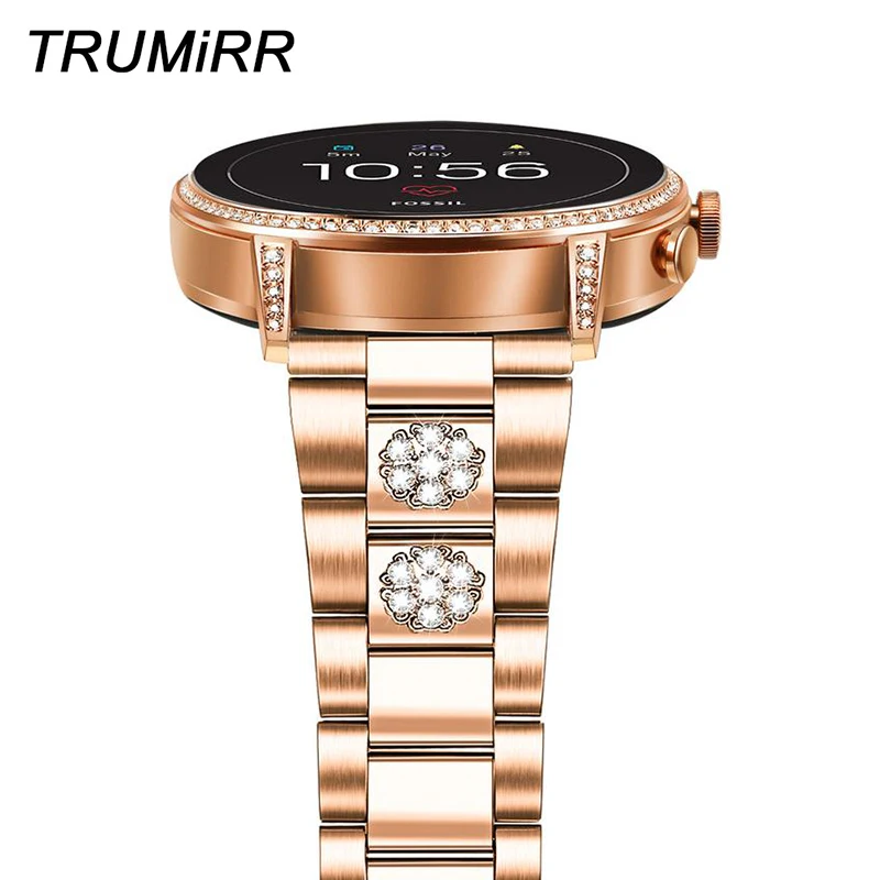 Ремешок для часов Fossil woman's Gen 4 / 3 Venture из нержавеющей стали с бриллиантами HR Sport Q