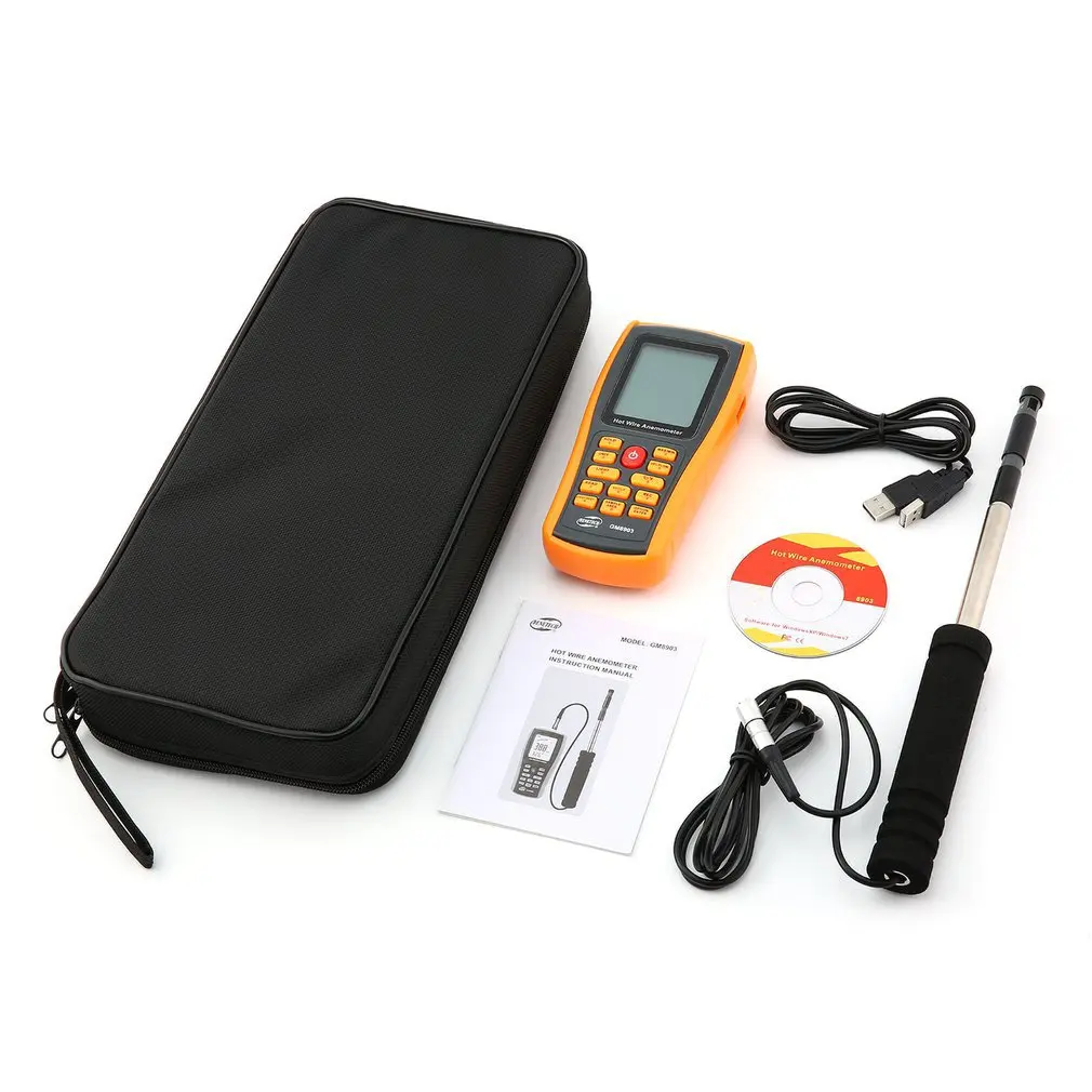 

GM8903 Real Digital Tachometer Handheld Air Wind Speed Scale Gauge Meter Anemometer Thermometer Air Velocity Tester