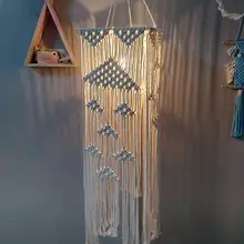 Ручной вязки абажур Подвесная лампа украшение для гостиной спальни свадьбы