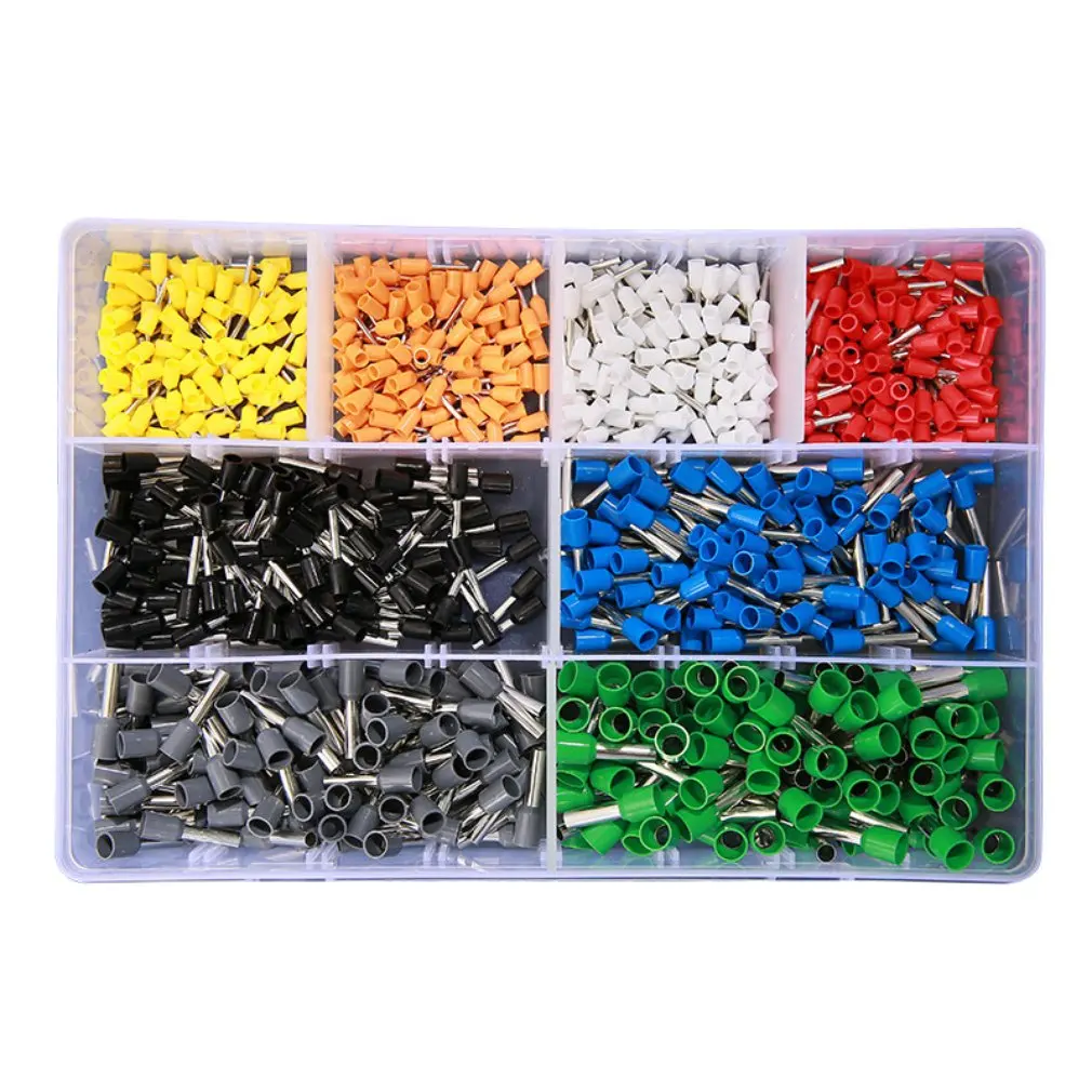 800PCS Terminals Kits Assorted VE Tubular Terminals Insulated Crimp Cable Connector Terminals Electrical Crimp Terminator