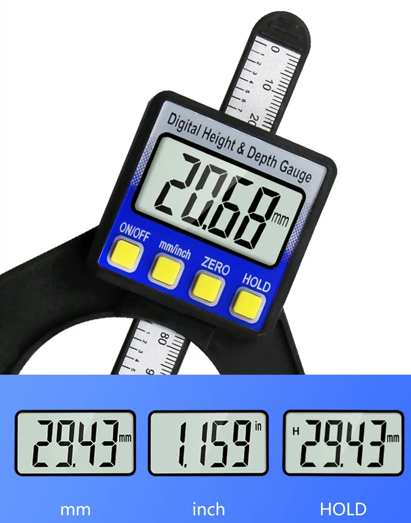 LCD Digital Height Depth Gauge Slide Caliper Vernier Measuring 0-80mm Kit SALE 