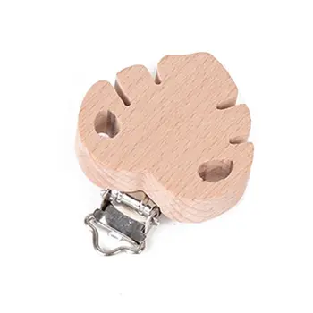 

Lovely Wooden Pacifier Clip Natural Beech Wood Baby Pacifier Clips Dummy Clips DIY Pacifier Chain Accessory