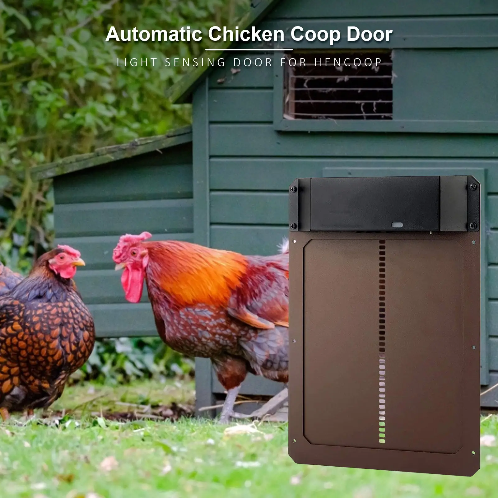 Automatic Chicken Coop Door Light-sensitive House Smart Home Farms Practical Pets Dog Cages | Дом и сад