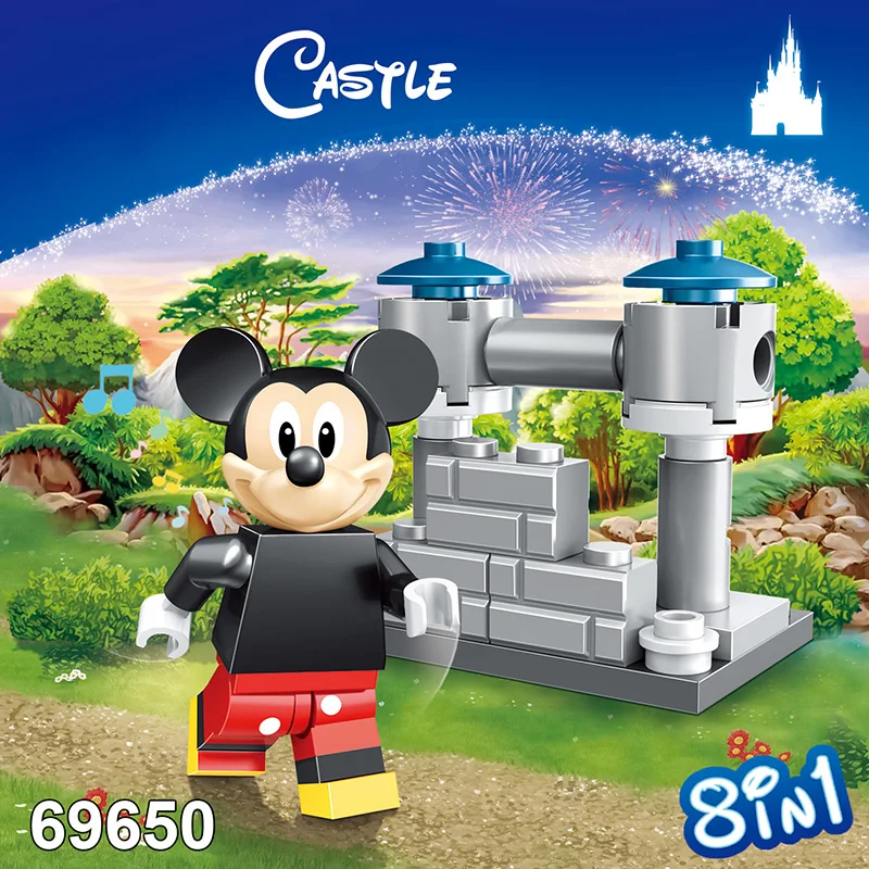 Dream Castle Play Set Mickey Minnie Mice Donald Duck Daisy Mini Toy Figure for kid Building Block Brick Compatible with Lepining