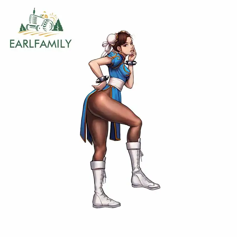 

EARLFAMILY 13 см x 5,9 см для короля бойцов Chun Li Beauty холодильник оружие мотоцикл наклейки на автомобиль аниме наклейка на багажник