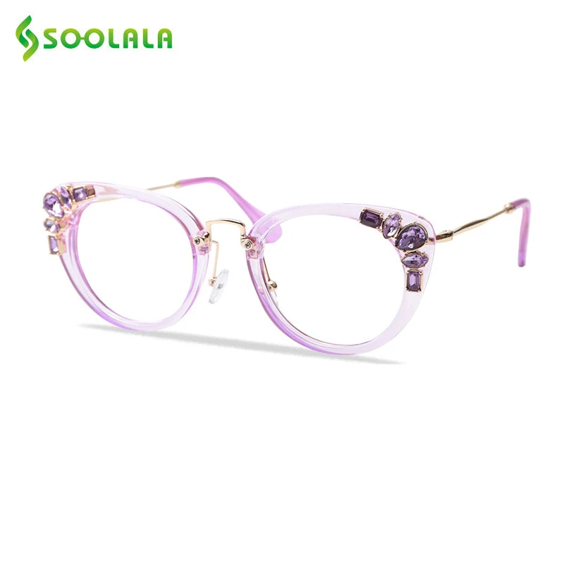 Женские очки для чтения SOOLALA кошачий глаз с чехлом + 0 5 75 1 0|Женские чтения| |