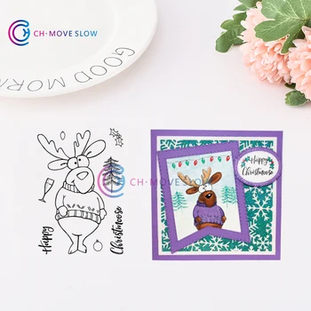 

CH Happy Christmoose Stamps for DIY Scrapbooking/photo Album stamps Decorative Embossing DIY Cards