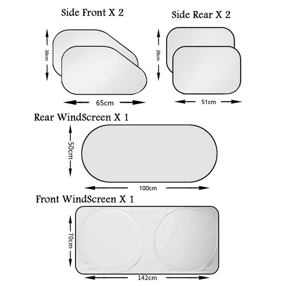 6Pcs Car Front Rear Side Sunscreen Insulation Window Sunshade Cover Protector Curtain | Автомобили и мотоциклы