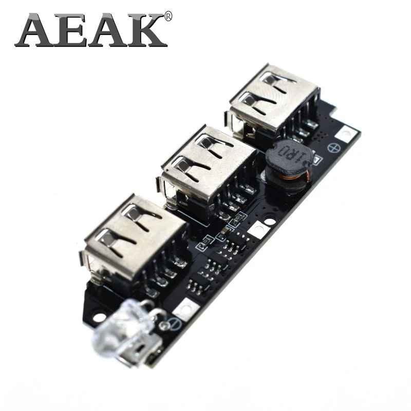 Блок питания AEAK 5 В 1 А 2 3 USB порта Модуль повышения мощности 18650 чехол li ion корпус