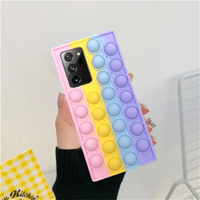 samsung silicone A32 A12 A11 A21 Push Bubble Pop Fidget Toy Phone Case Soft Cover for Samsung S10 Plus S20 A70 A50 A51 A71 A31 Stress Reliver Toy samsung cute phone cover Cases For Samsung