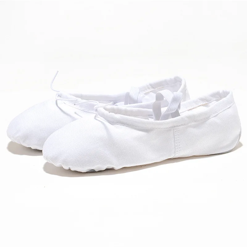 

USHINE EU22-45 white cloth head yoga slippers teacher gym indoor exercise canvas ballet dance shoes children kids girls woman