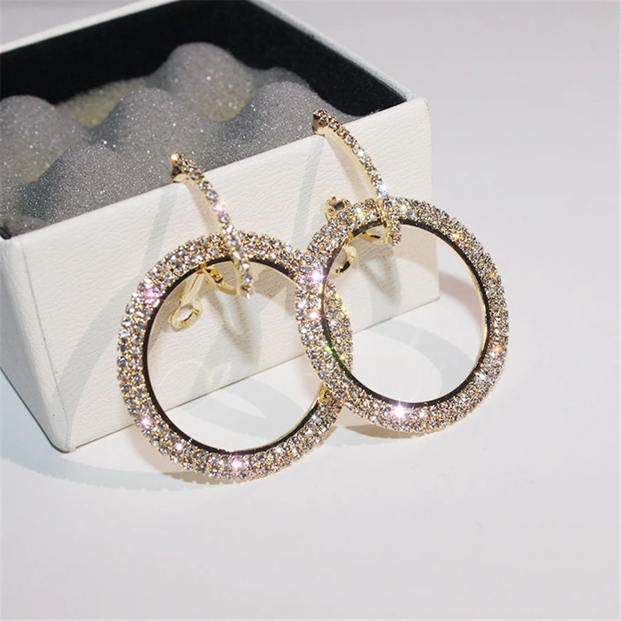 Модные геометрические серьги с кристаллами для женщин, трендовые квадратные круглые Висячие серьги, золотые серебряные Серьги Brincos Boho Jewlery - Окраска металла: Style7 Golden